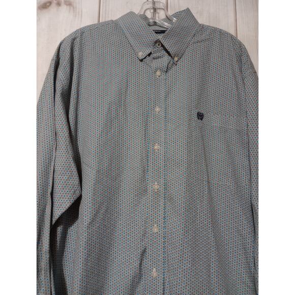 Cinch Shirt Men's Extra Large Blue Button Front Long Sleeve - Picture 3 of 8